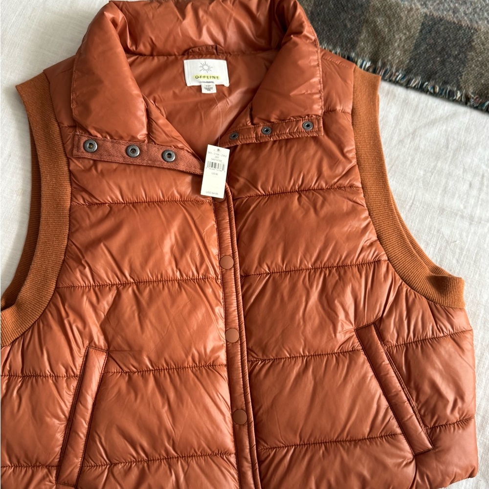 Aerie Puffer Vest Brown